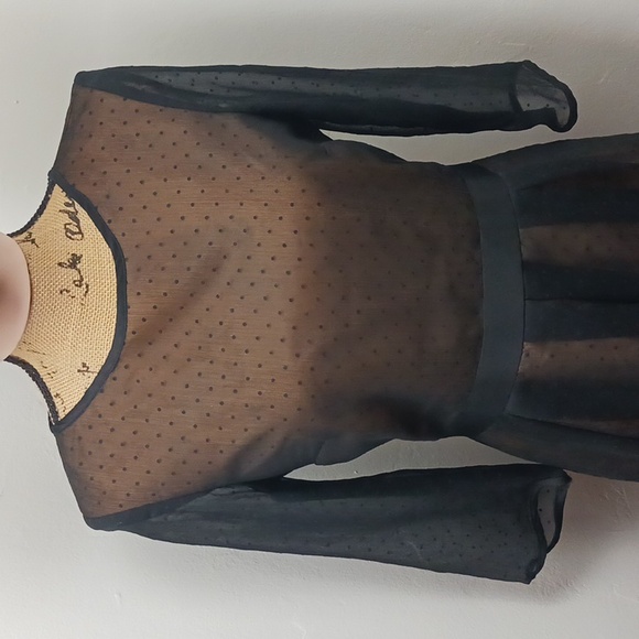 H&M Women's Casual Black Sheer Long Sleeve Dress Size 8 - Picture 2 of 8